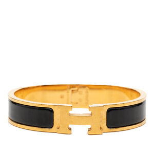 Pre-Loved Hermes Narrow Enamel Clic H Bracelet PM